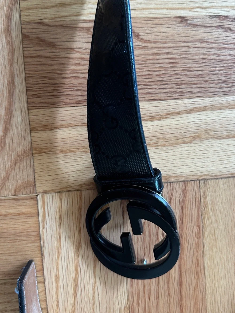 Gucci Black Interlocking G Logo Belt
